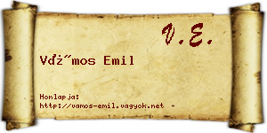 Vámos Emil névjegykártya